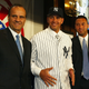 Joe Torre and Derek Jeter flank A-Rod at a 2004 press conference. Photo credit: Ezra Shaw/Getty.